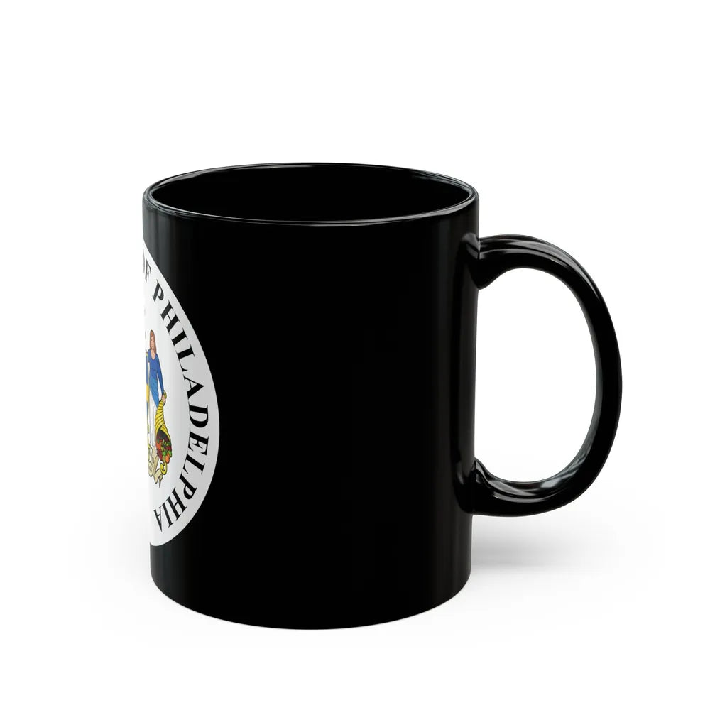 Seal of Philadelphia Pennsylvania - Black Coffee Mug-Go Mug Yourself