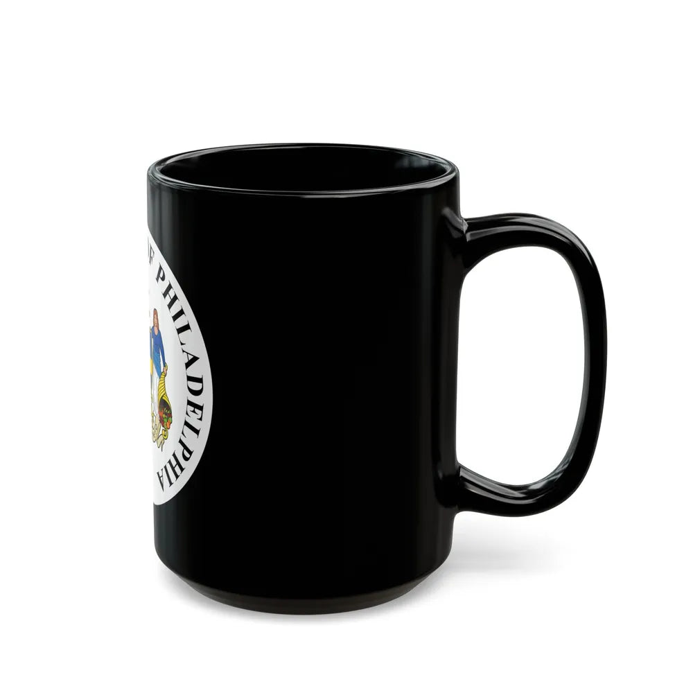 Seal of Philadelphia Pennsylvania - Black Coffee Mug-Go Mug Yourself