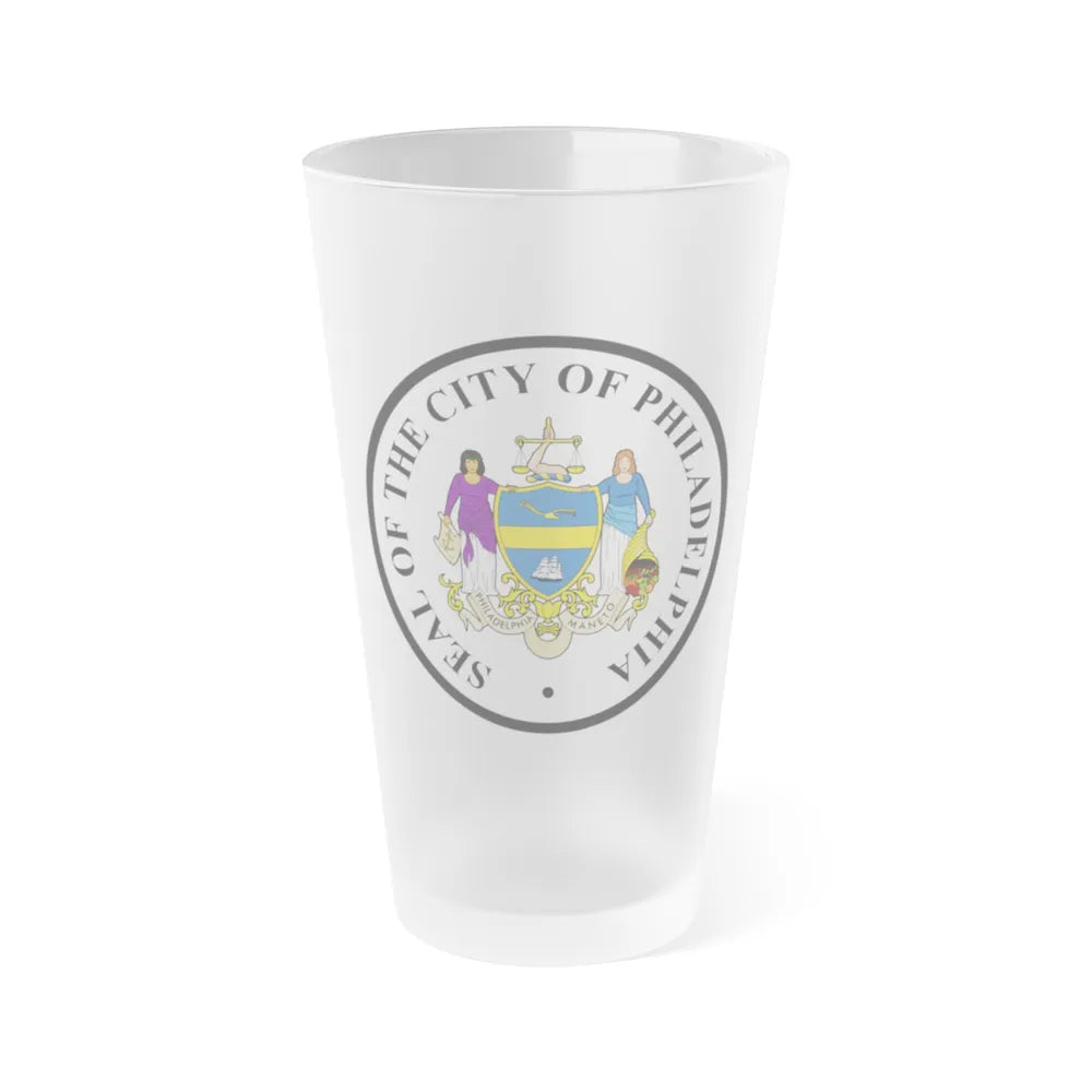 Seal of Philadelphia Pennsylvania - Frosted Pint Glass 16oz-16oz-Frosted-Go Mug Yourself