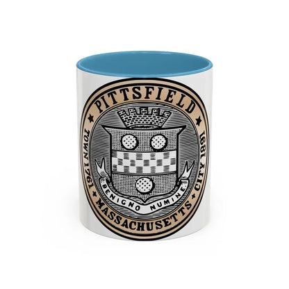 Seal of Pittsfield Massachusetts - Accent Coffee Mug 11oz Light Blue - Go Mug Yourself