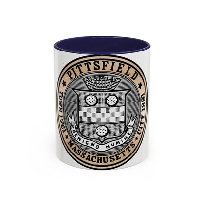 Seal of Pittsfield Massachusetts - Accent Coffee Mug 11oz Navy - Go Mug Yourself