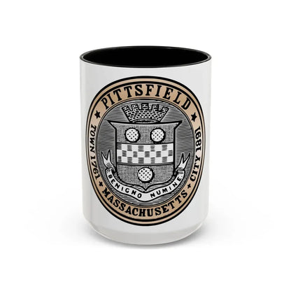 Seal of Pittsfield Massachusetts - Accent Coffee Mug 15oz Black - Go Mug Yourself