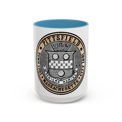 Seal of Pittsfield Massachusetts - Accent Coffee Mug 15oz Light Blue - Go Mug Yourself