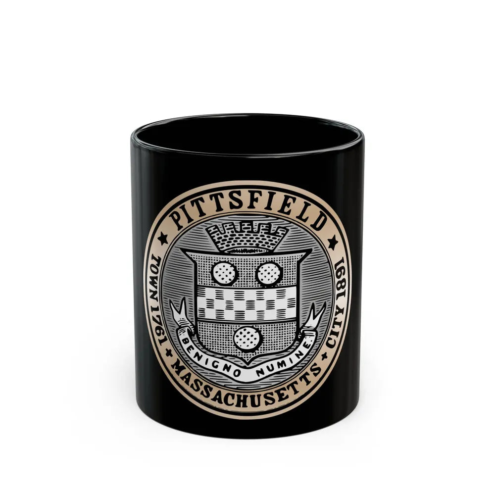 Seal of Pittsfield Massachusetts - Black Coffee Mug-11oz-Go Mug Yourself