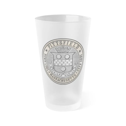 Seal of Pittsfield Massachusetts - Frosted Pint Glass 16oz-16oz-Frosted-Go Mug Yourself