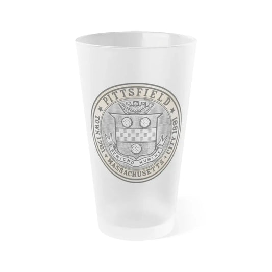 Seal of Pittsfield Massachusetts - Frosted Pint Glass 16oz 16oz Frosted - Go Mug Yourself