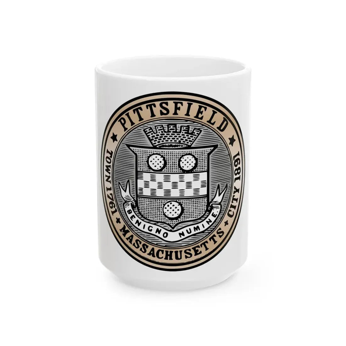 Seal of Pittsfield Massachusetts - White Coffee Mug 15oz - Go Mug Yourself