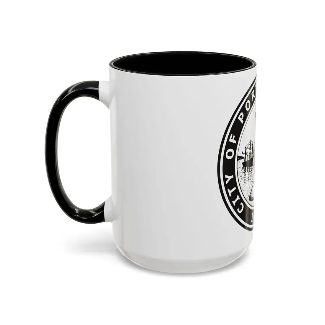 Seal of Portland Oregon - Accent Coffee Mug - Go Mug Yourself