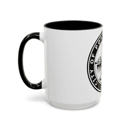 Seal of Portland Oregon - Accent Coffee Mug - Go Mug Yourself