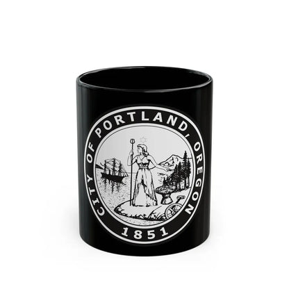 Seal of Portland Oregon - Black Coffee Mug 11oz - Go Mug Yourself