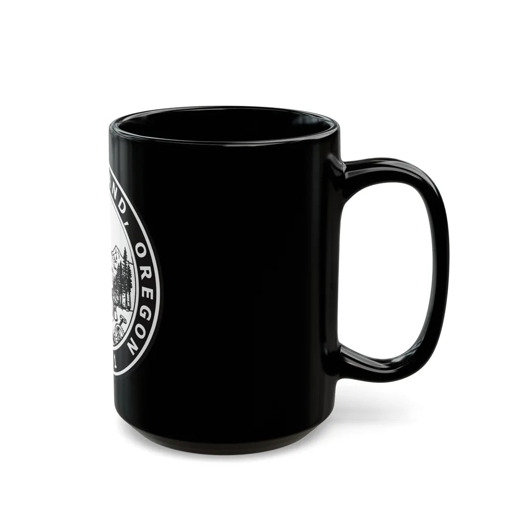 Seal of Portland Oregon - Black Coffee Mug-Go Mug Yourself