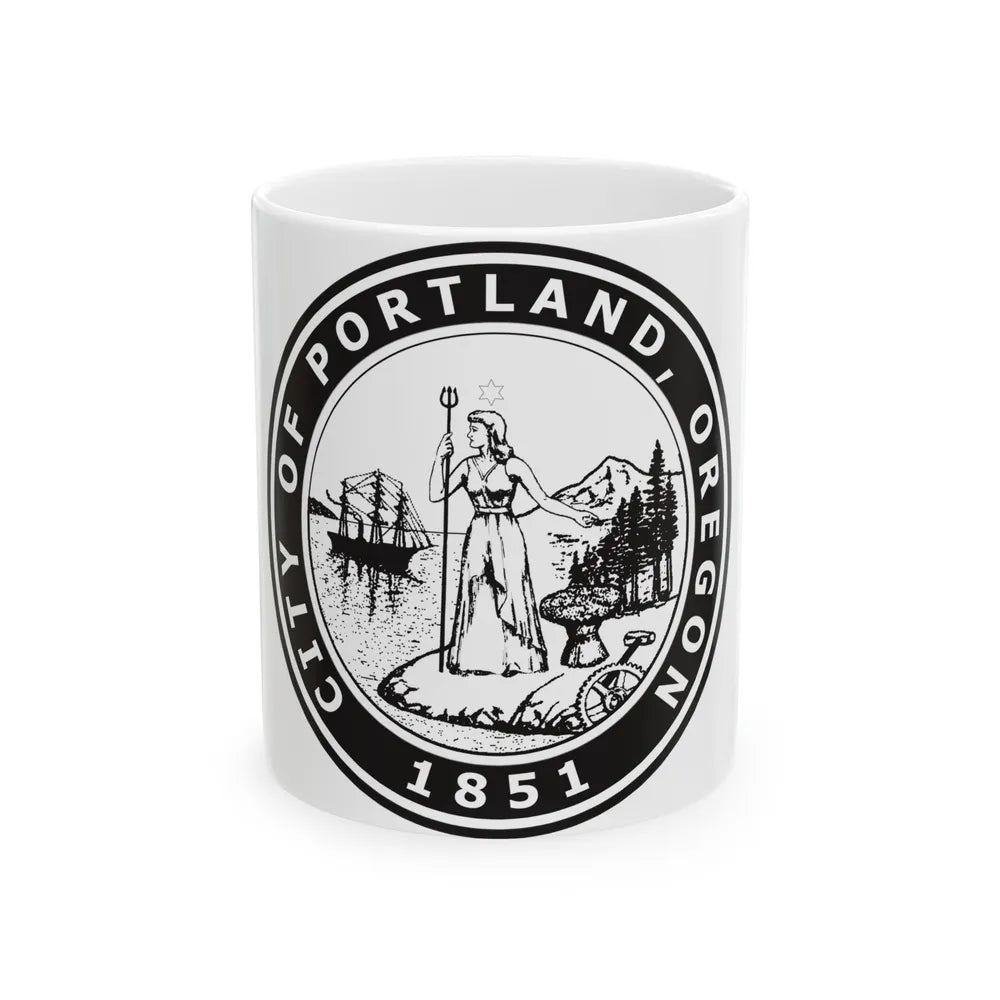 Seal of Portland Oregon - White Coffee Mug-11oz-Go Mug Yourself