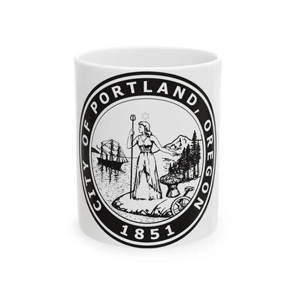 Seal of Portland Oregon - White Coffee Mug-11oz-Go Mug Yourself