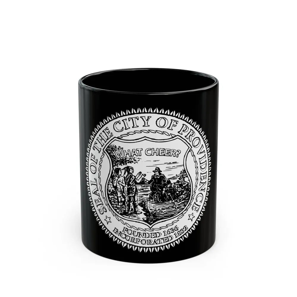 Seal of Providence Rhode Island - Black Coffee Mug-11oz-Go Mug Yourself