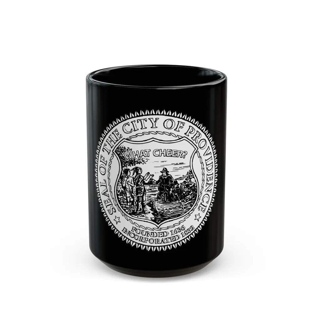 Seal of Providence Rhode Island - Black Coffee Mug-15oz-Go Mug Yourself