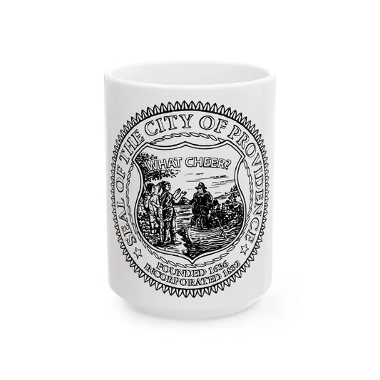Seal of Providence Rhode Island - White Coffee Mug 15oz - Go Mug Yourself