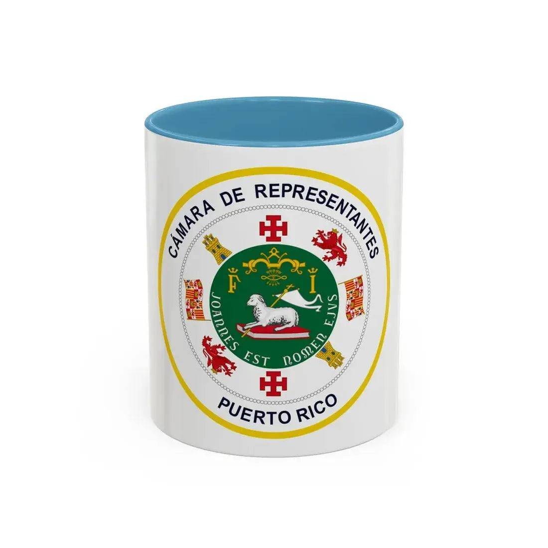 Seal of Puerto Rico House of Representatives - Accent Coffee Mug 11oz Light Blue - Go Mug Yourself