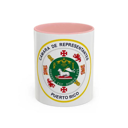 Seal of Puerto Rico House of Representatives - Accent Coffee Mug 11oz Pink - Go Mug Yourself