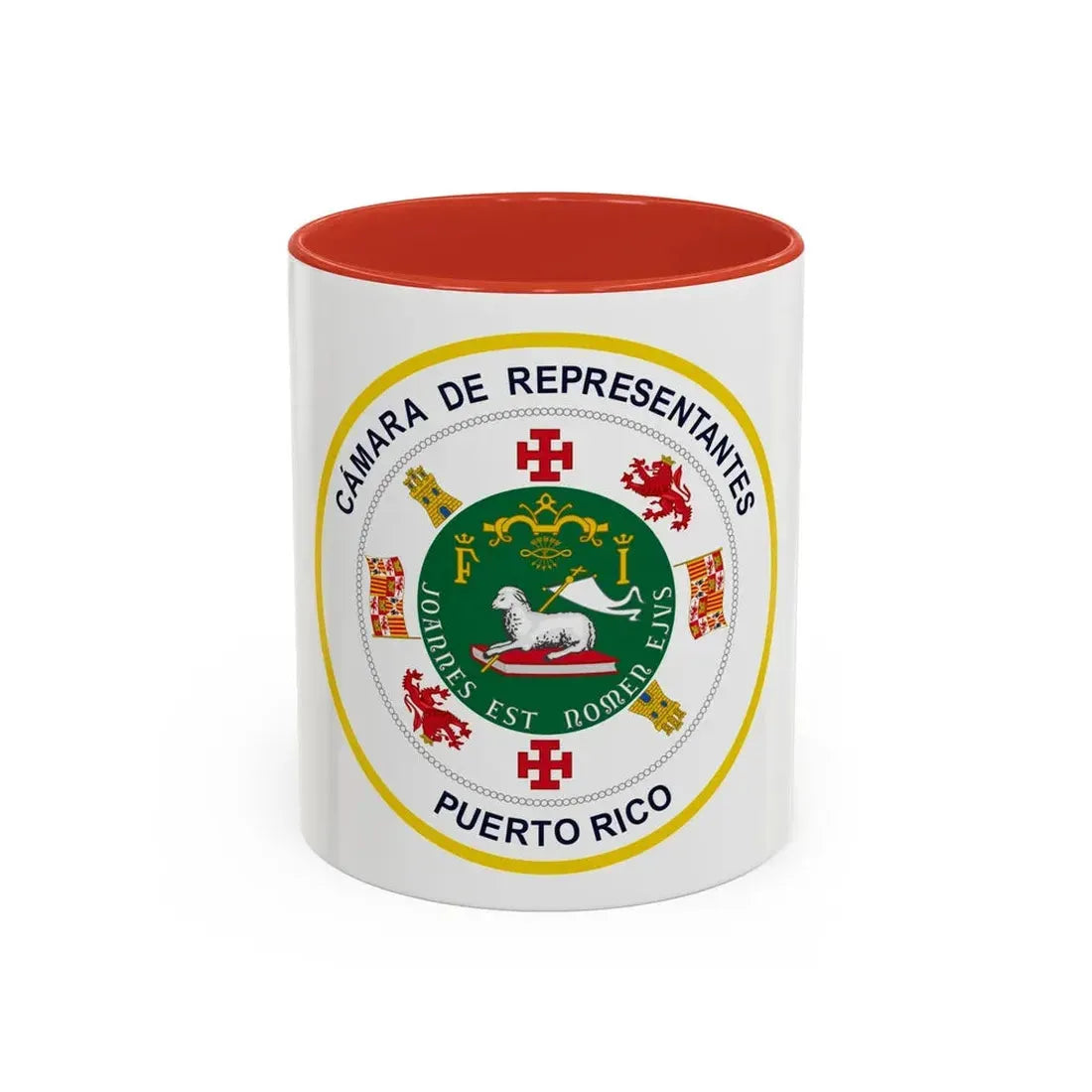 Seal of Puerto Rico House of Representatives - Accent Coffee Mug 11oz Red - Go Mug Yourself