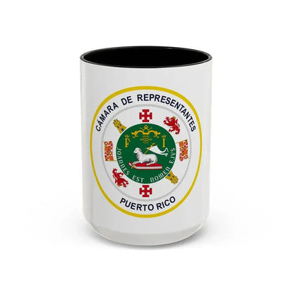 Seal of Puerto Rico House of Representatives - Accent Coffee Mug 15oz Black - Go Mug Yourself