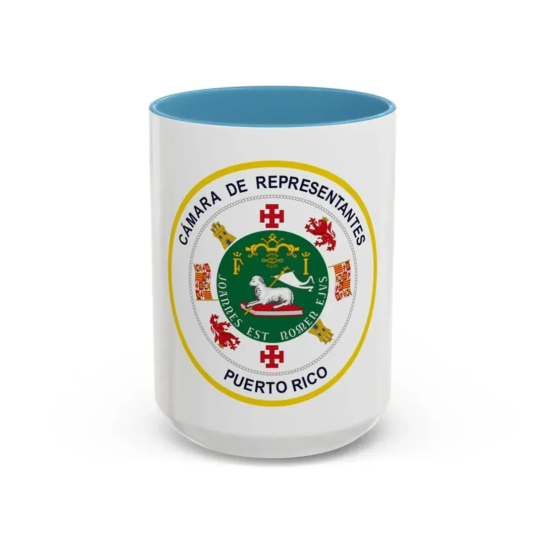 Seal of Puerto Rico House of Representatives - Accent Coffee Mug 15oz Light Blue - Go Mug Yourself