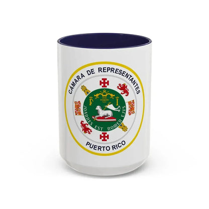 Seal of Puerto Rico House of Representatives - Accent Coffee Mug 15oz Navy - Go Mug Yourself