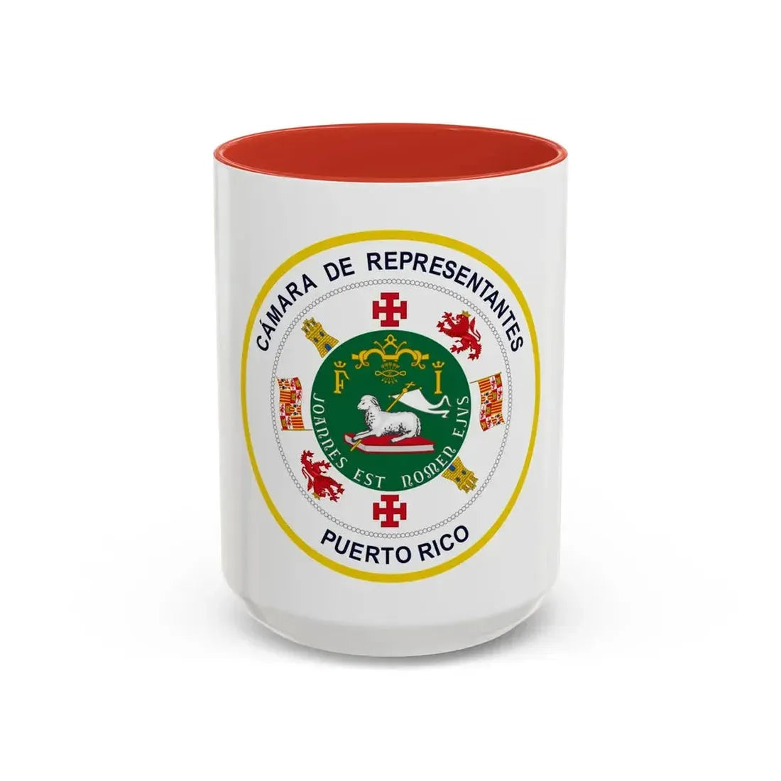 Seal of Puerto Rico House of Representatives - Accent Coffee Mug 15oz Red - Go Mug Yourself