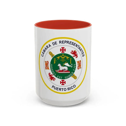 Seal of Puerto Rico House of Representatives - Accent Coffee Mug 15oz Red - Go Mug Yourself