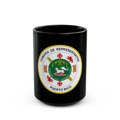 Seal of Puerto Rico House of Representatives - Black Coffee Mug-15oz-Go Mug Yourself