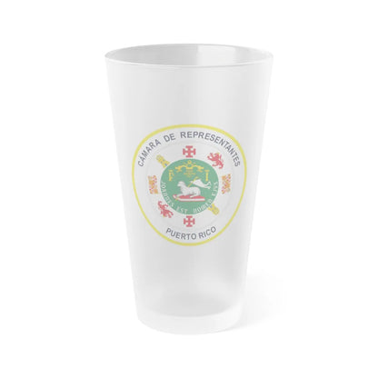 Seal of Puerto Rico House of Representatives - Frosted Pint Glass 16oz-16oz-Frosted-Go Mug Yourself