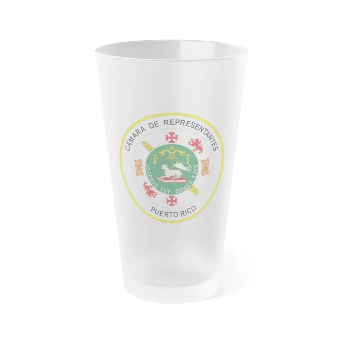 Seal of Puerto Rico House of Representatives - Frosted Pint Glass 16oz 16oz Frosted - Go Mug Yourself