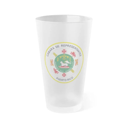 Seal of Puerto Rico House of Representatives - Frosted Pint Glass 16oz 16oz Frosted - Go Mug Yourself