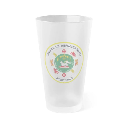 Seal of Puerto Rico House of Representatives - Frosted Pint Glass 16oz 16oz Frosted - Go Mug Yourself