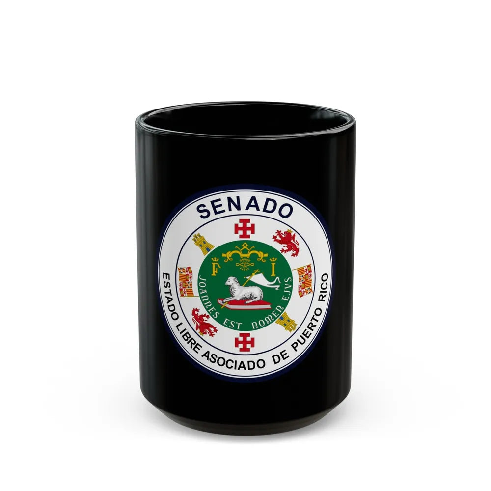 Seal of Puerto Rico Senate - Black Coffee Mug-15oz-Go Mug Yourself