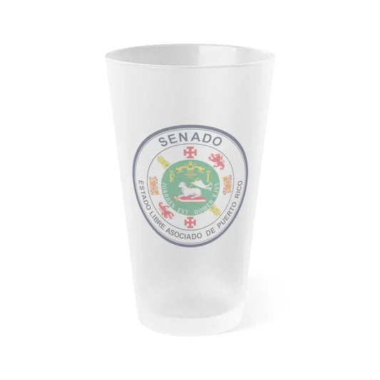 Seal of Puerto Rico Senate - Frosted Pint Glass 16oz-16oz-Frosted-Go Mug Yourself