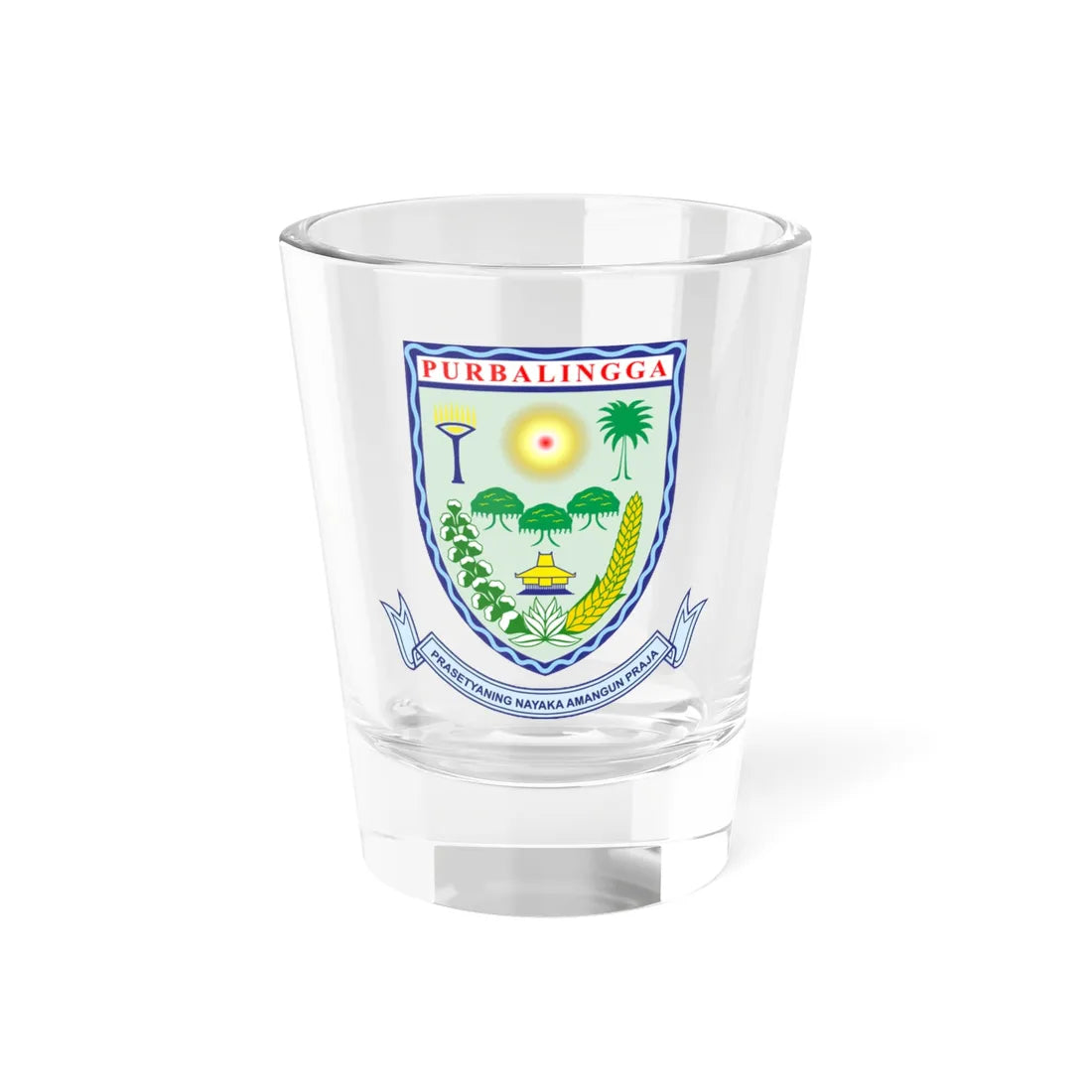 Seal of Purbalingga Regency (Indonesia) (Coat of Arms) Shot Glass 1.5oz 1.5oz - Go Mug Yourself