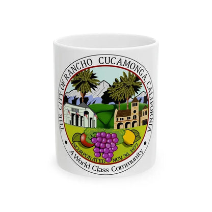 Seal of Rancho Cucamonga California - White Coffee Mug 11oz - Go Mug Yourself