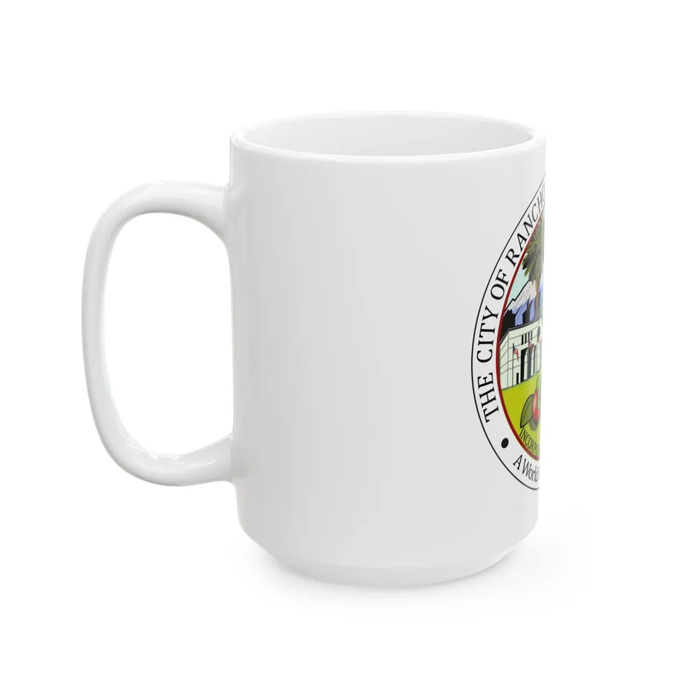 Seal of Rancho Cucamonga California - White Coffee Mug-Go Mug Yourself