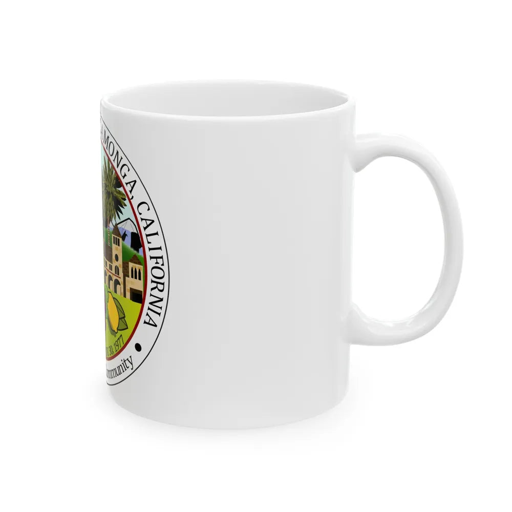 Seal of Rancho Cucamonga California - White Coffee Mug-Go Mug Yourself