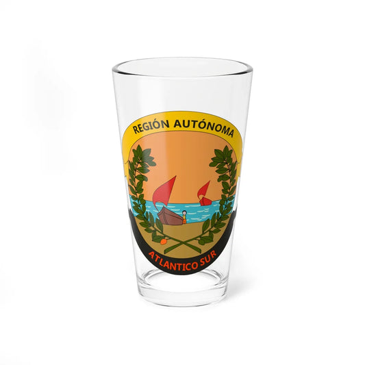 Seal of Region Autonoma del Atlantico Sur (Nicaragua) (Coat of Arms) Pint Glass 16oz 16oz - Go Mug Yourself