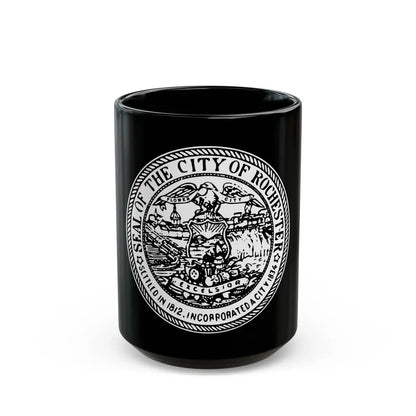 Seal of Rochester New York - Black Coffee Mug 15oz - Go Mug Yourself