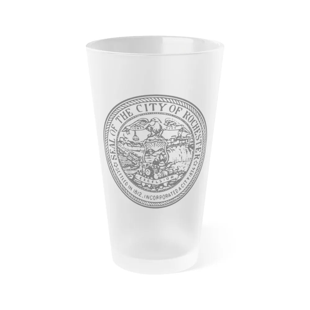 Seal of Rochester New York - Frosted Pint Glass 16oz-16oz-Frosted-Go Mug Yourself