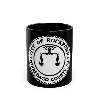 Seal of Rockford Illinois - Black Coffee Mug 11oz - Go Mug Yourself