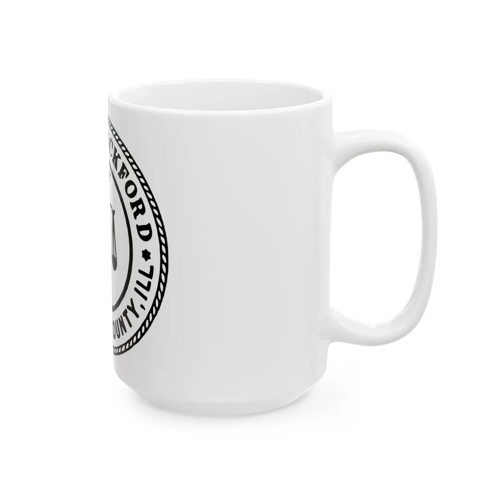 Seal of Rockford Illinois - White Coffee Mug-Go Mug Yourself