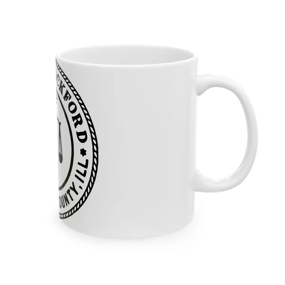 Seal of Rockford Illinois - White Coffee Mug-Go Mug Yourself