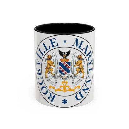 Seal of Rockville Maryland - Accent Coffee Mug 11oz Black - Go Mug Yourself