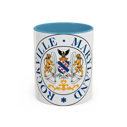 Seal of Rockville Maryland - Accent Coffee Mug 11oz Light Blue - Go Mug Yourself