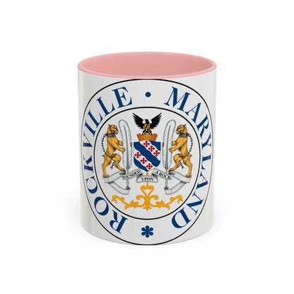 Seal of Rockville Maryland - Accent Coffee Mug 11oz Pink - Go Mug Yourself