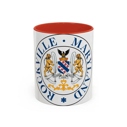Seal of Rockville Maryland - Accent Coffee Mug 11oz Red - Go Mug Yourself