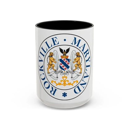 Seal of Rockville Maryland - Accent Coffee Mug 15oz Black - Go Mug Yourself